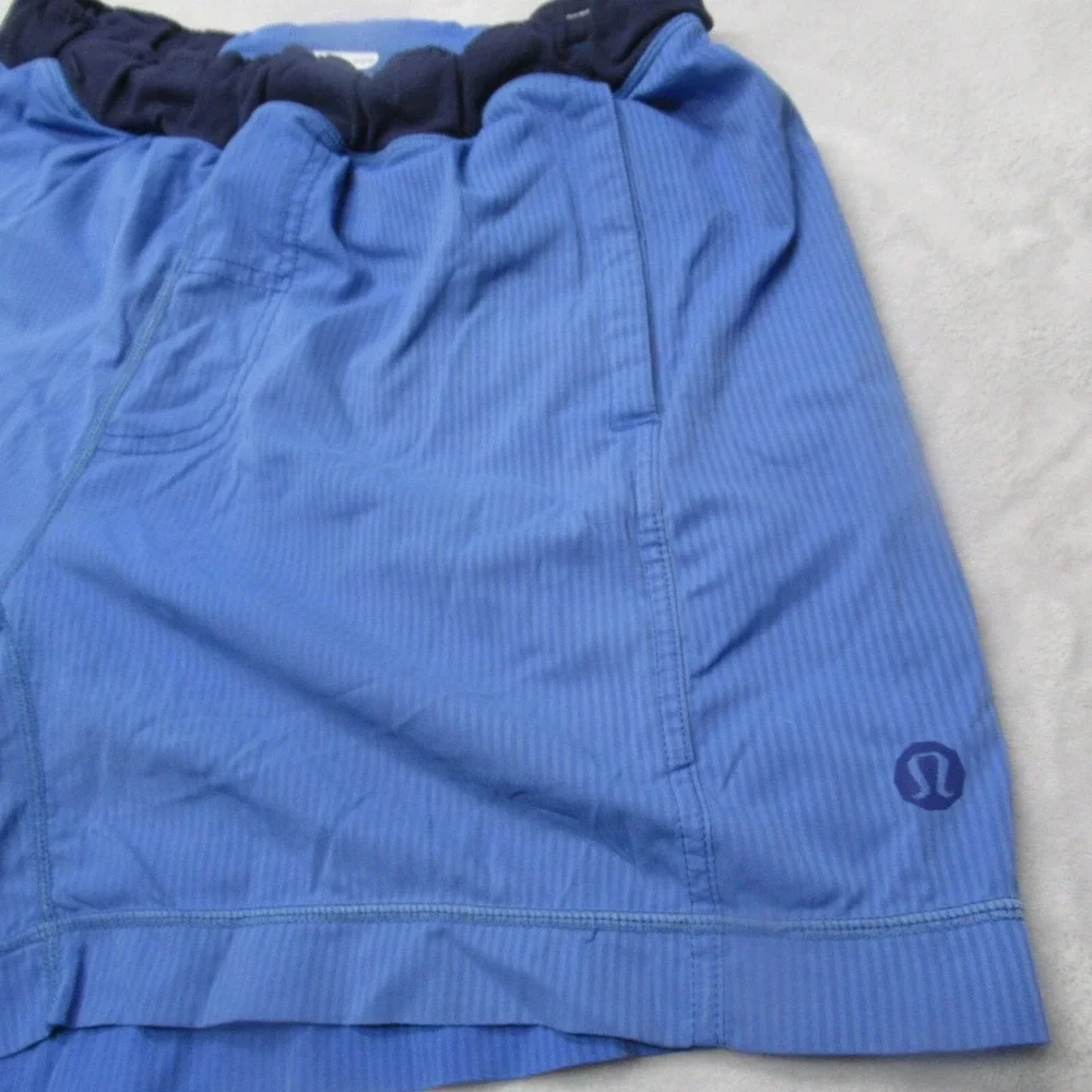 Lululemon Shorts Mens Medium Blue‎ Striped Drawcord Waist Wet Dry Warm 28 Flex